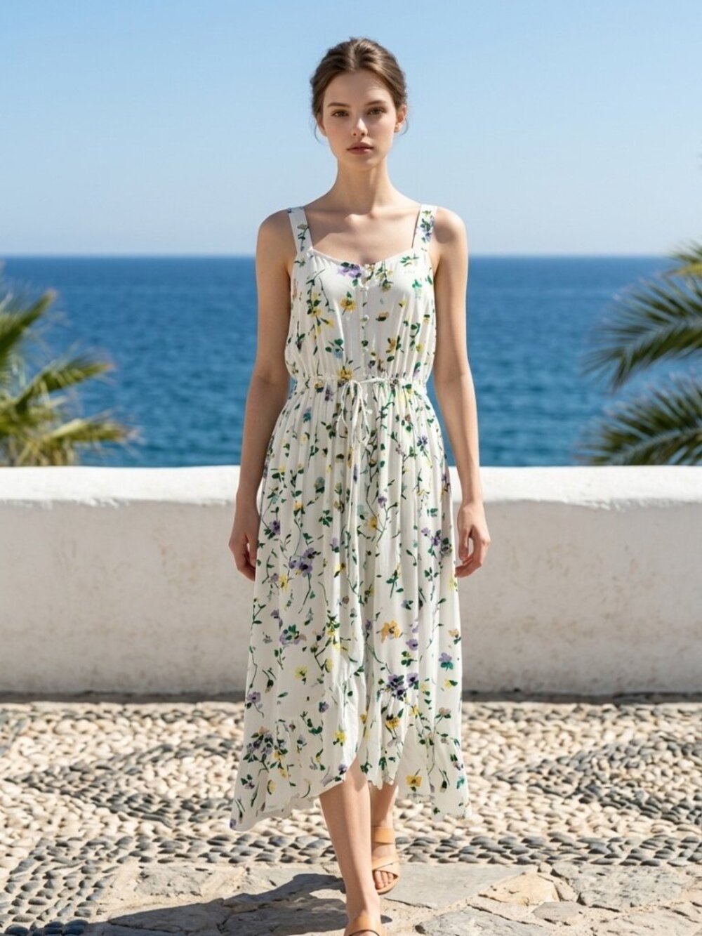 NWT LOFT Floral High Low Sleeveless Rayon Midi Dress Size 6